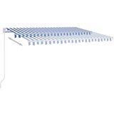 Tenda na ručno uvlačenje s LED svjetlom 400x350 cm plavo-bijela | shoptok.hr