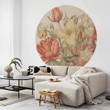 Okrugla fototapeta - Bouquet of flowers on a cream background 230x230 | shoptok.hr