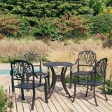  5-dijelni bistro set od lijevanog aluminija crni | shoptok.hr
