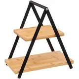 SG STALAK ZA SERVIRANJE S 2 NIVOA 28X15,6X29,3 CM BAMBUS BEŽ/CRNA