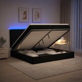  Krevet od pjene s madracem i LED-om Crna 200 x 200 cm Baršun | shoptok.hr