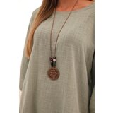 Kesi Włoski Women's set made of viscose blouse with a necklace and khaki pants | shoptok.hr
