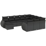  11-dijelni set vrtnih sofa od poliratana s jastucima crni Crna 70 x 62 x 69 cm | shoptok.hr