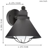 Eglo barrosela spoljna zidna lampa/1, e27, čelik/crna | Eponuda.com