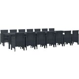  Vrtni set za objed 15 pcs Antracit Polt ratan | shoptok.hr