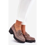 VINCEZA Eco Suede Women's Lace-Up Shoes With Decoration Ciemnobeżowe 39921 | shoptok.hr