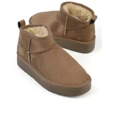 Capone Outfitters Capone Thick Sole Round Toe Shearling Short Women's Boots
