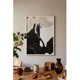 Wallxpert uramljena slika 115202, The Swan Hilme af Klint, beli i crni labud na crno-beloj pozadini, 50 x 70 cm, beli ram Cene