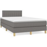  Box spring postelja z vzmetnico LED temno siva 120x190 cm blago | Shoptok.si