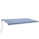 Tenda na ručno uvlačenje s LED svjetlom 600x300 cm plavo-bijela | Eponuda.com