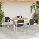  Vrtni set za objed 5 pcs Masivni teak drvo i nehrđajući čelik | shoptok.hr