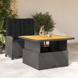 vidaXL 2-dijelni vrtni blagovaonski set s jastucima od poliratana crni | shoptok.hr
