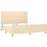  Posteljni okvir z vzglavjem krem 160x200 cm blago, (20906847) | Shoptok.si