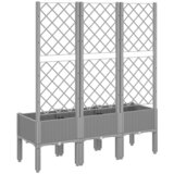  Vrtna sadilica s rešetkom svjetlosiva 120 x 40 x 142 cm PP | shoptok.hr