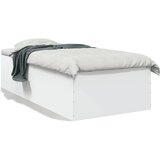 vidaXL Posteljni okvir bel 75x190 cm inženirski les | Shoptok.si