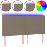  LED uzglavlje smeđesivo 180x5x118/128 cm od tkanine | shoptok.hr