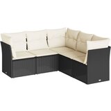  The Living Store Vrtna sedežna garnitura 5-delna z blazinami črn poli ratan - Vrtna Sedežna Garniture, (21461536) | Shoptok.si