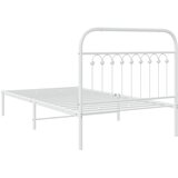  Metalni okvir za krevet s uzglavljem bijeli 100x190 cm | shoptok.hr