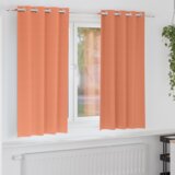 vidaXL Zavjese sa zavjesama 2 pcs Terakota 175 x 140 cm Poliester | shoptok.hr