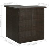  Kutni barski stol smeđi 100 x 50 x 105 cm od poliratana | Eponuda.ba