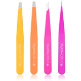 Brushworks Combination Tweezer Set set pincet za obrvi vrsta Brights 4 kos Cene