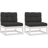 Maison Chic Vrtni sredinski kavč - Zunanji kavči z antracitnimi blazinami 2 kosa borovina, (22040904) | Shoptok.si