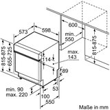 Bosch ugradna mašina za pranje sudova, 60 cm, čelična mat, SMI6ZCS16E