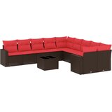 11-dijelni set vrtnih sofa od poliratana s jastucima smeđi | shoptok.hr