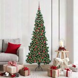 vidaXL Kotično umetno božično drevo Zelena 180 cm PVC in kovina | Shoptok.si