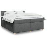 vidaXL Box spring postelja z vzmetnico temno siva 200x200 cm blago Cene