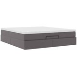 vidaXL Otomanski posteljni okvir z vzmetnico siv 160x200 cm um. usnje, (21609354) | Shoptok.si