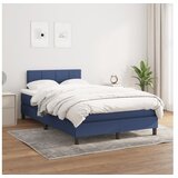 Box spring postelja z vzmetnico moder 120x200 cm blago | Shoptok.si