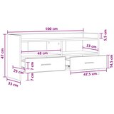 vidaXL ormar 100 x 33 x 47 cm Crni hrast Konstruirano drvo | shoptok.hr