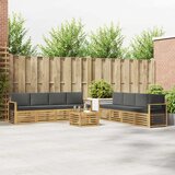  Setovi sofa s jastukom 9 pcs Bijela i antracit Poliester | shoptok.hr