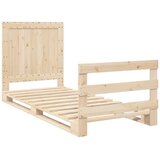 vidaXL Okvir kreveta s uzglavljem 90 x 200 cm od masivne borovine | shoptok.hr
