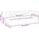 vidaXL kutni okvir kreveta s uzglavljem krema 80 x 200 cm baršun | shoptok.hr