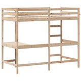 Krevet na kat s radnim stolom 100 x 200 cm od masivne borovine | Eponuda.com
