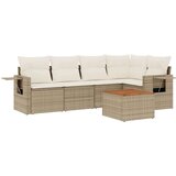  6-dijelni set vrtnih sofa s jastucima bež od poliratana | shoptok.hr