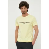 Tommy Hilfiger Bombažna kratka majica rumena barva