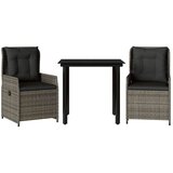  3-dijelni vrtni blagovaonski set sivi od poliratana | shoptok.hr