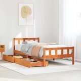 Maison Chic Posteljni okvir - Enojna postelja - Postelja za odrasle brez vzmetnice voščeno rjav 90x190 cm borovina-J8128, (21767751) | Shoptok.si
