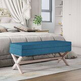  Tabure za pohranu plavi 110 x 45 x 49 cm baršunasti | shoptok.hr