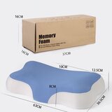 INF Spominska pena vratna blazina z ergonomsko metuljasto obliko in hladilno ledeno svilo Blue, (5000286739) | Shoptok.si