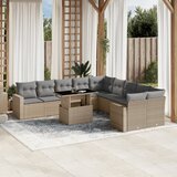 Maison Chic Seti vrtnega pohištva - Vrtna garnitura - Vrtni pohištvo set 11-delna z blazinami bež poli ratan, (21817042) | Shoptok.si