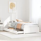vidaXL Okvir kreveta bez madraca bijeli 75 x 190 cm masivna borovina | shoptok.hr