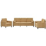 vidaXL 3-dijelni set sofa s jastucima smeđi baršunasti Cijene