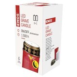  LED nagrobna sveča rdeča, 2x C, zunanja in notranja, topla bela, senzor | Shoptok.si