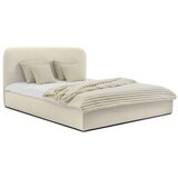 Scandic Krem tapecirani bračni krevet s prostorom za odlaganje s podnicom 140x200 cm Sea – | shoptok.hr