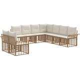  Set vanjskih sofa 9 pcs Prirodna i krema bijela Poliester | shoptok.hr