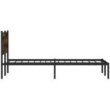  Metalni okvir kreveta bez madraca smeđa boja hrasta 137x190 cm | shoptok.hr